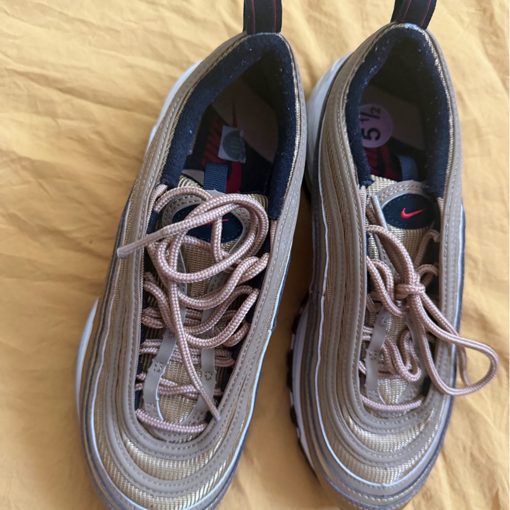 Nike Metallic Gold and Pink Air Max 97 Sneakers